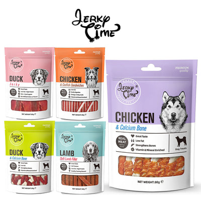 Jerky Time Dog Treats 80g | Lamb, Duck