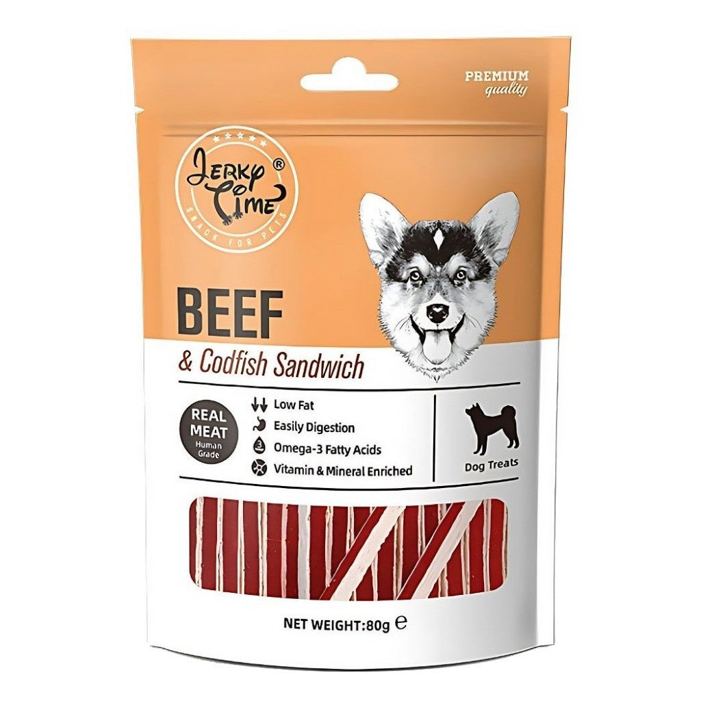 Jerky Time Dog Treats 80g | Lamb, Duck
