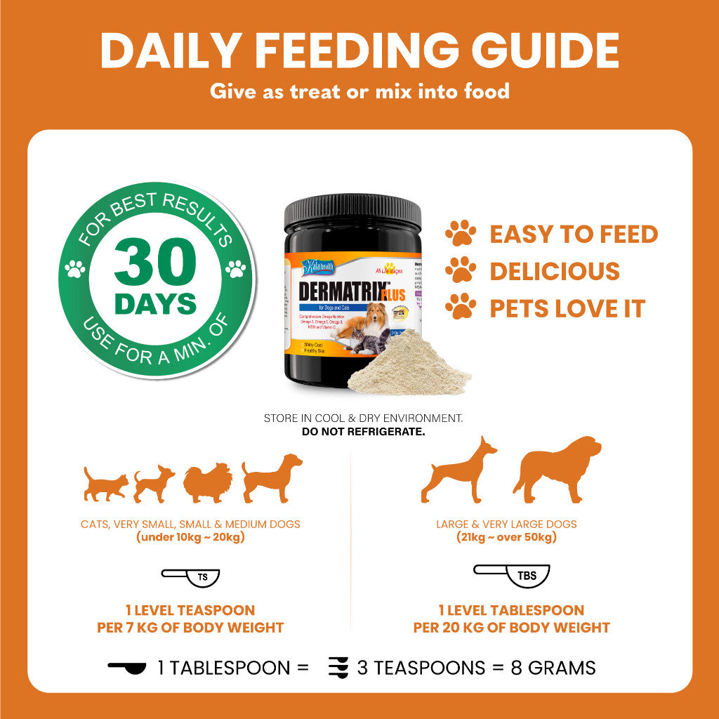 Kala Health Dermatrix Plus Powder Pet Supplements 240g