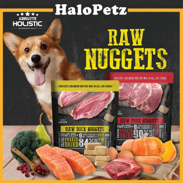 Absolute Holistic Freeze Dried Raw Nuggets Dog Food 14oz | Lamb Beef Salmon Pork Duck