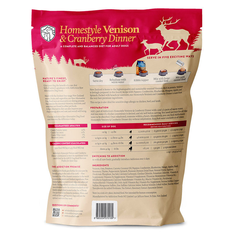 Addiction Raw Alternative Air Dried Dog Food 2lbs | Grain-Free Novel Protein