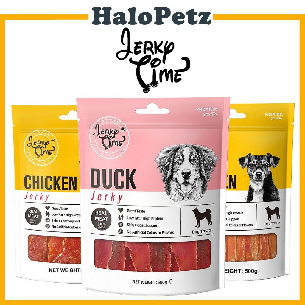 [500g Value Pack] Jerky Time Dog Treats - Duck, Chicken Jerky Bar