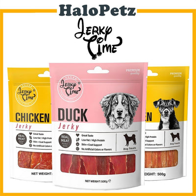 [500g Value Pack] Jerky Time Dog Treats - Duck, Chicken Jerky Bar