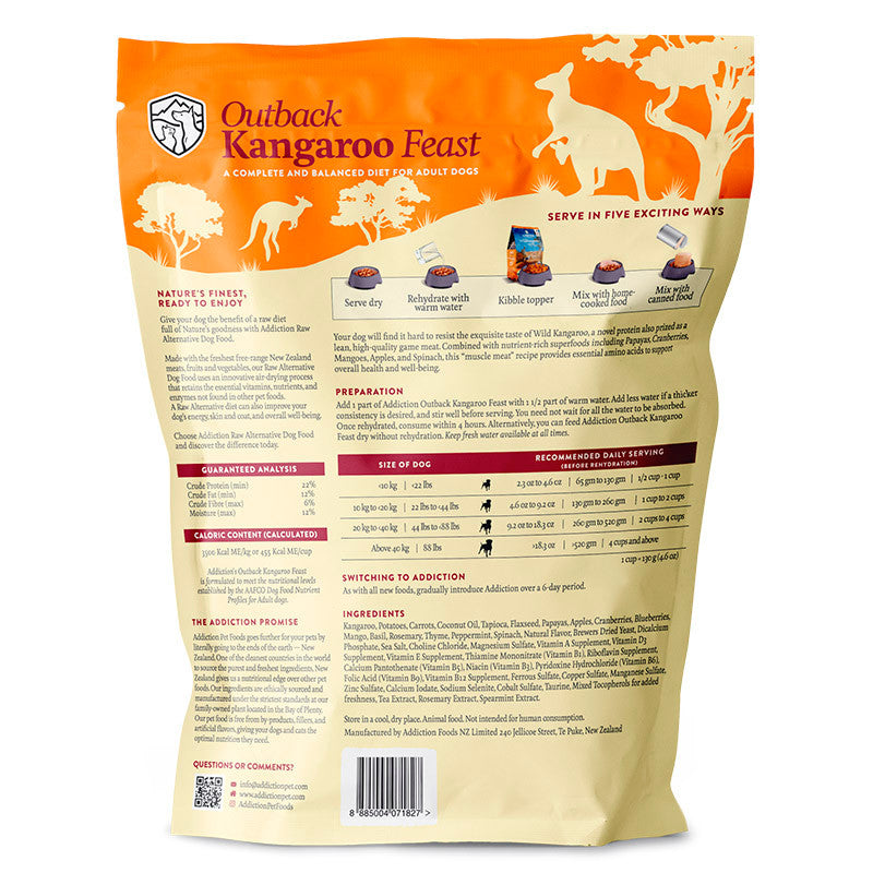 Addiction Raw Alternative Air Dried Dog Food 2lbs | Grain-Free Novel Protein