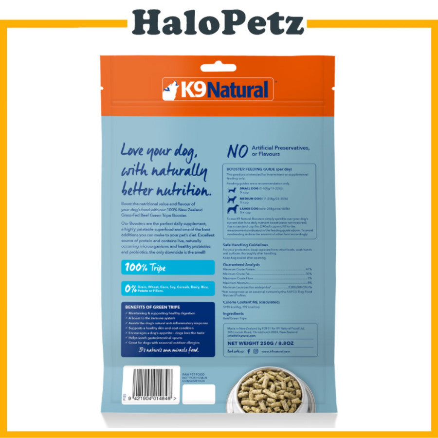 K9 Natural Freeze Dried Lamb Green Tripe and Beef Tripe Booster Dog Food