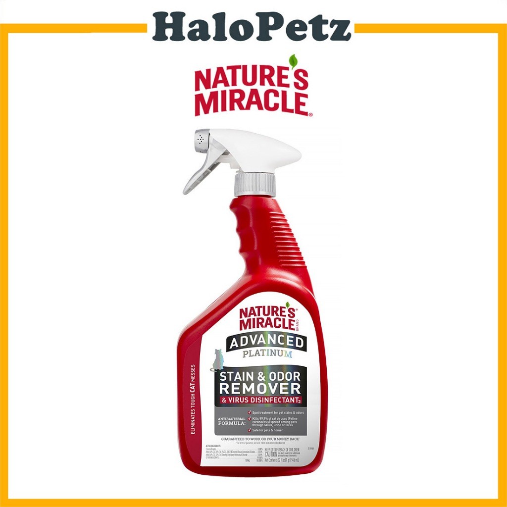 Nature's Miracle Advanced Platinum Cat Stain and Odor Remover & Virus Disinfectant - Cat 32oz