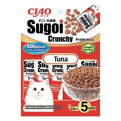 Ciao Sugoi Crunchy Prebiotics Cat Treats 110g (22g x 5) | Tuna Chicken Scallop