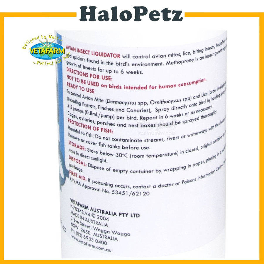 Vetafarm Avian Insect Liquidator Bird Parasite Control (Ready to Use)
