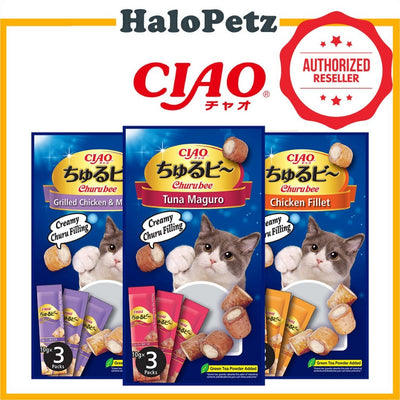 Ciao Churu Bee Liquid Cat Treats 30g (10g x 3) | Chicken Maguro Tuna Sasami
