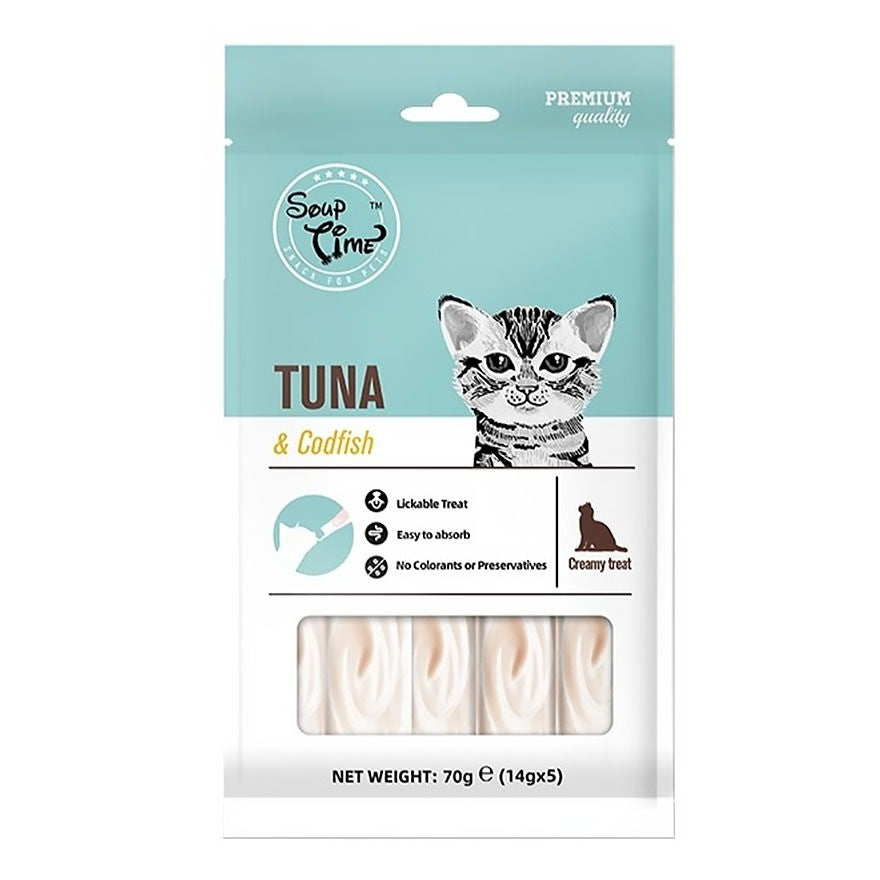 Jerky Time /Soup Time Cat Treat 80g- Codfish, Chicken, Duck