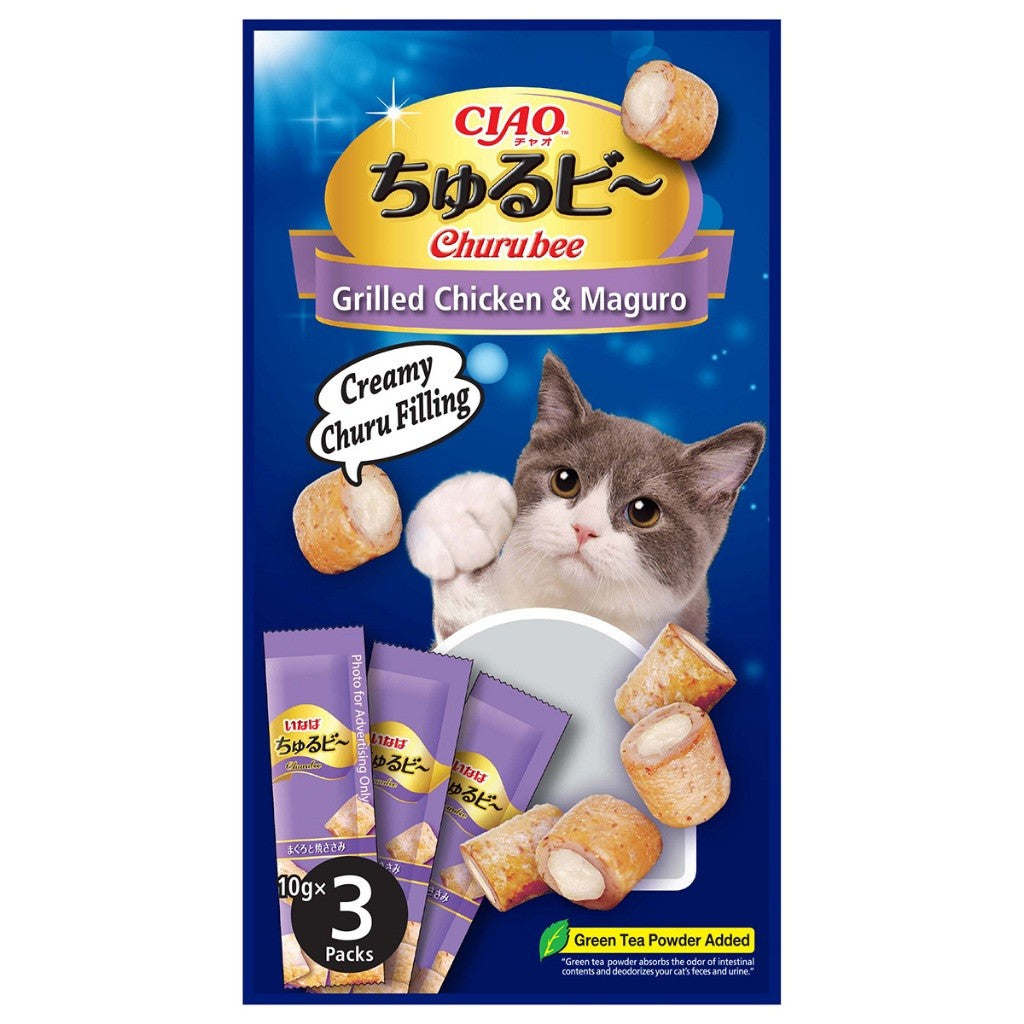 Ciao Churu Bee Liquid Cat Treats 30g (10g x 3) | Chicken Maguro Tuna Sasami