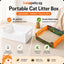 Cat Litter Box Portable Foldable Cat Toilet Splash-Proof Disposable Paper Tray for Travel