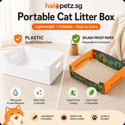 Cat Litter Box Portable Foldable Cat Toilet Splash-Proof Disposable Paper Tray for Travel
