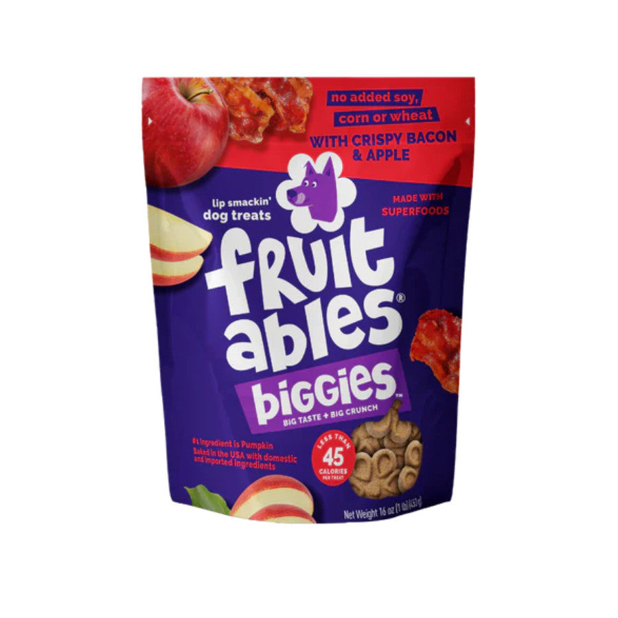 Fruitables Biggies Dog Treats | Bacon Apple | Pumpkin Blueberry