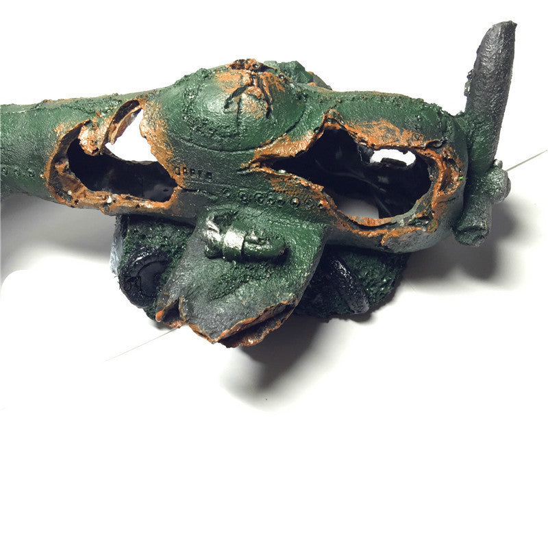 Resin Aquarium Decoration | Driftwood Cave, Skull & Plane Wreck Hideout