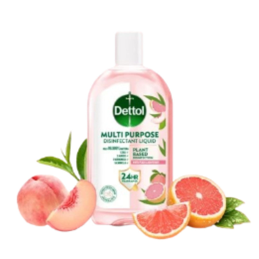 Dettol Plant-Based Multipurpose Disinfectant Liquid 1L | Tea & Citrus/Peach & Grapefruit