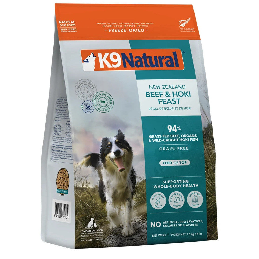 K9 Natural Freeze-Dried Dog Food | Grain Free High Meat | Beef, Lamb, Chicken & Salmon