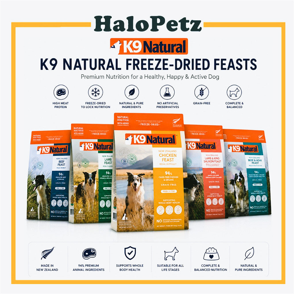 K9 Natural Freeze-Dried Dog Food | Grain Free High Meat | Beef, Lamb, Chicken & Salmon