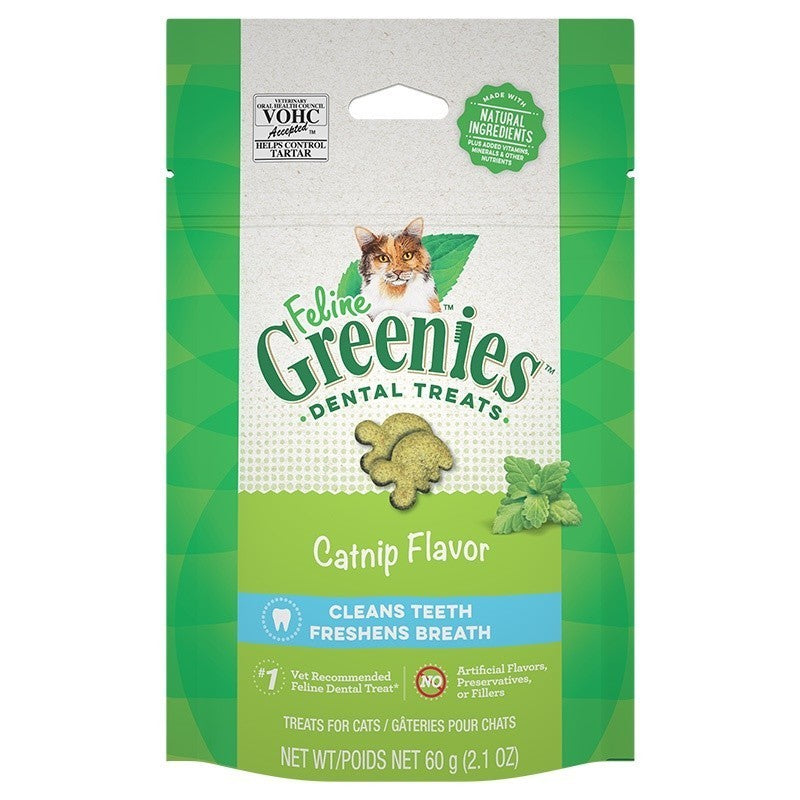 Greenies Feline Dental Treat 2.1oz | Tuna | Salmon | Catnip