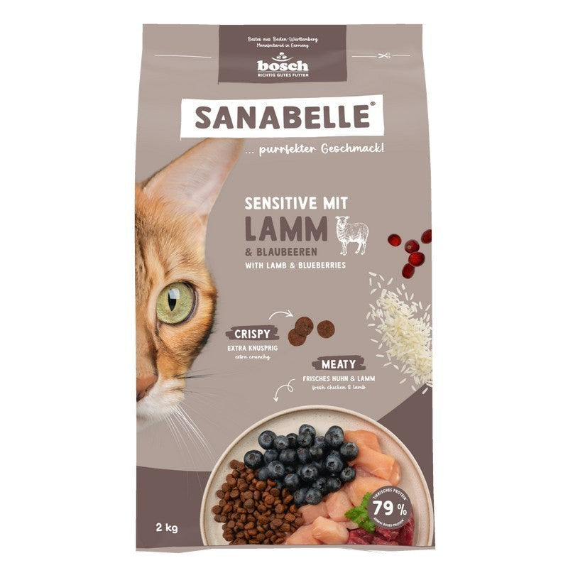 Sanabelle Cat Dry Food 8kg | Adult Sensitive Lamb Poultry Urinary Hair & Skin Grande