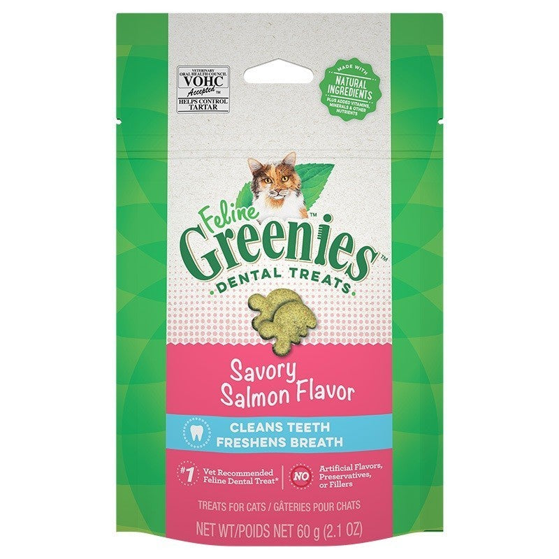 Greenies Feline Dental Treat 2.1oz | Tuna | Salmon | Catnip