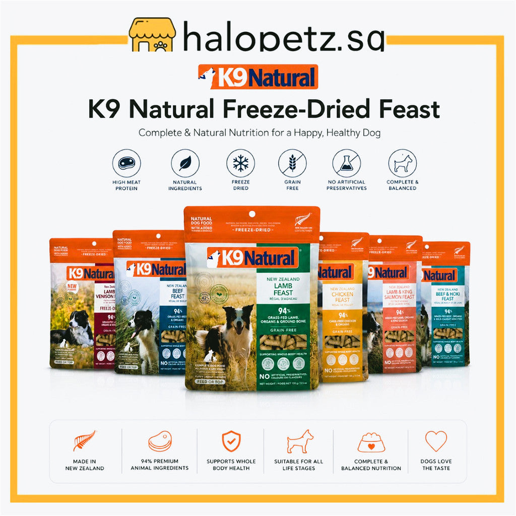 K9 Natural Freeze-Dried Dog Food | Grain Free High Meat | Lamb, Beef & Chicken