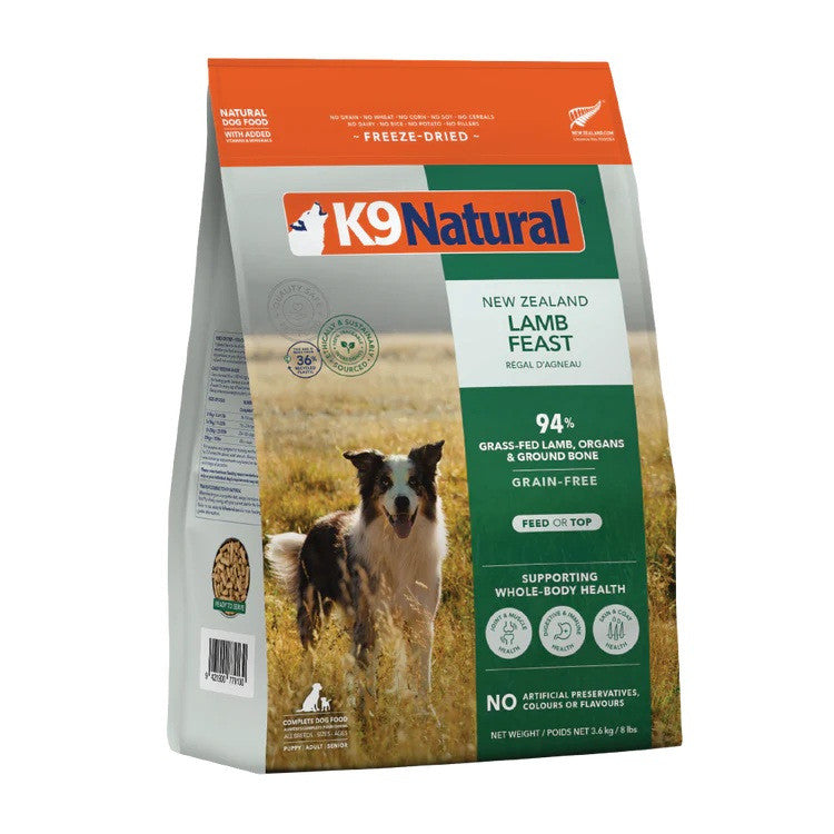 K9 Natural Freeze-Dried Dog Food | Grain Free High Meat | Beef, Lamb, Chicken & Salmon
