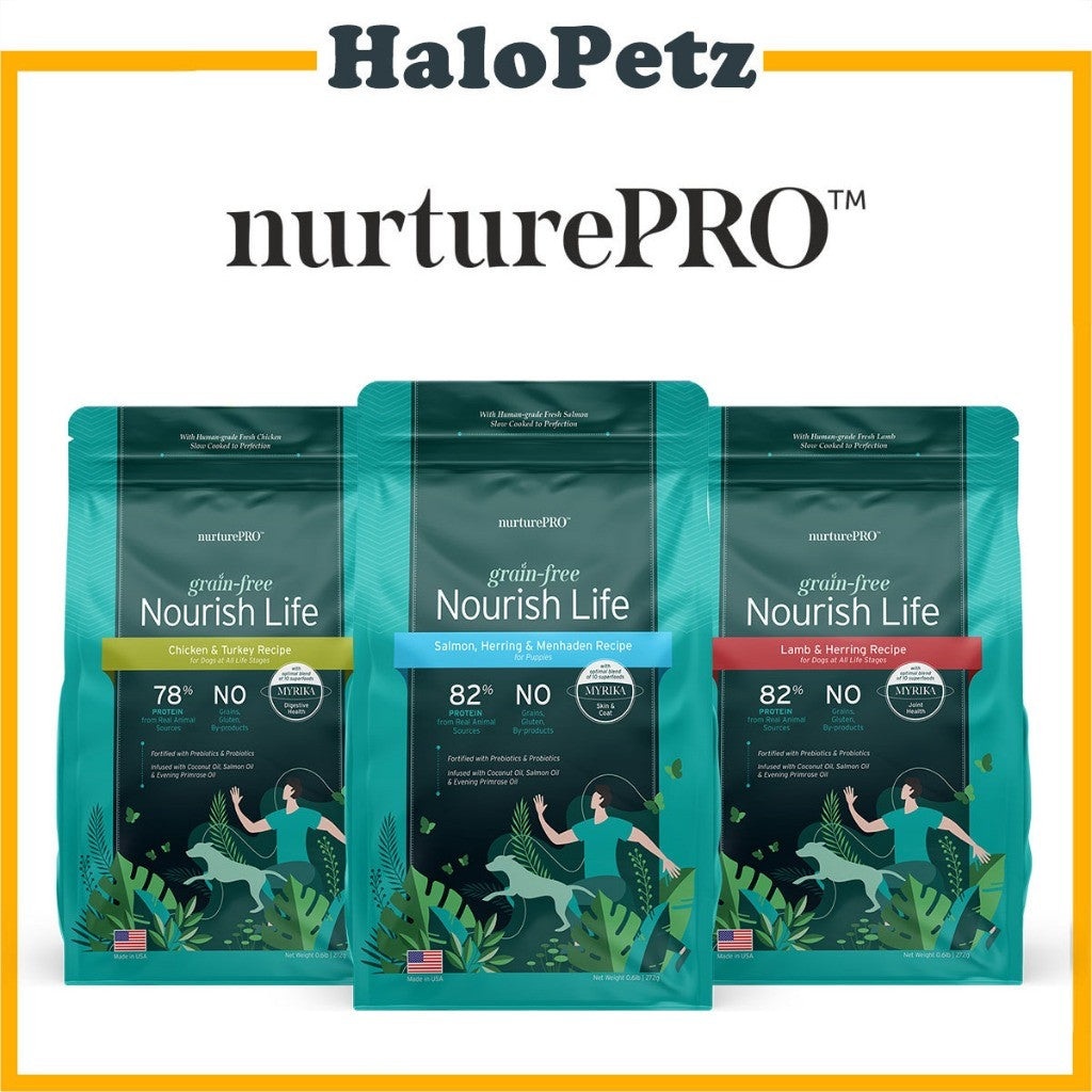 NurturePRO Nourish Life Grain-Free Dry Dog Food 272g | kibbles puppy chicken turkey lamb salmon