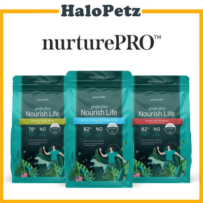 NurturePRO Nourish Life Grain-Free Dry Dog Food 272g | kibbles puppy chicken turkey lamb salmon