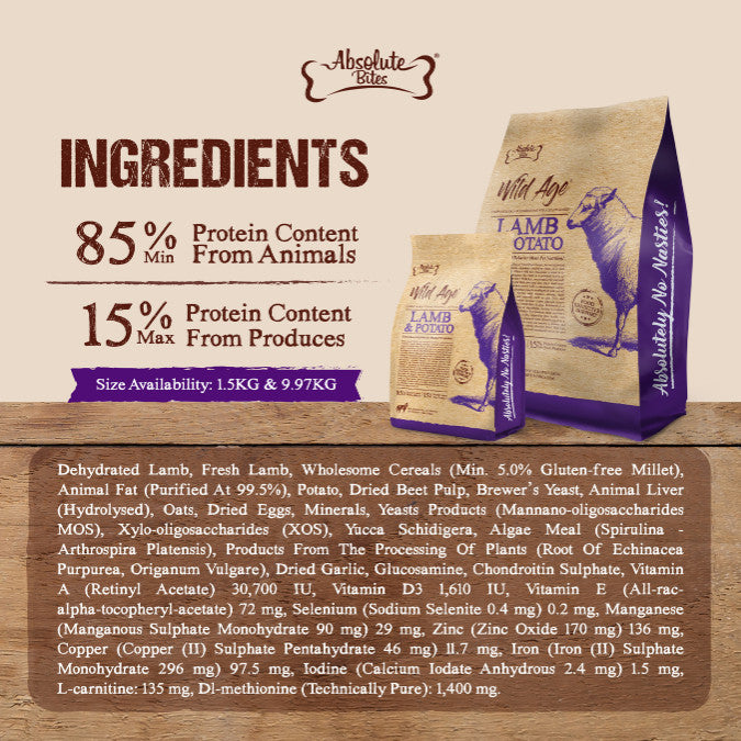 Absolute Bites Dog Wild Age Dry Food | Life Stage Nutrition for Dogs
