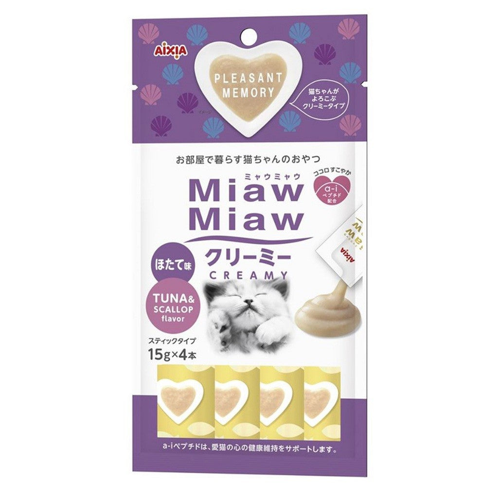 Aixia Miaw Miaw Creamy Purée  Cat Treat 4s - Kidney | Hairball Control | Urinary