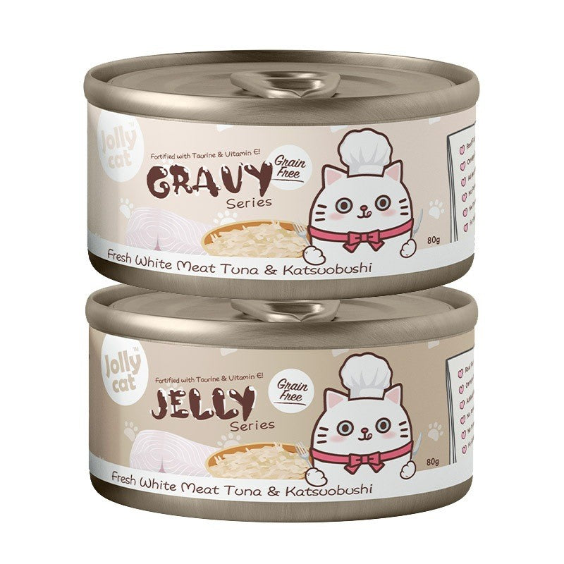 Jolly Cat Can Food Tuna in Gravy & Jelly 80g | Jollycat | Tuna, Salmon, Crab, Anchovy, Katsuobushi