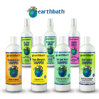 Earthbath Pet Shampoo / Conditioner / Spritz Spray / Wipes / Waterless Foam -Dog, Cat, Puppy, Kitten, No Chew