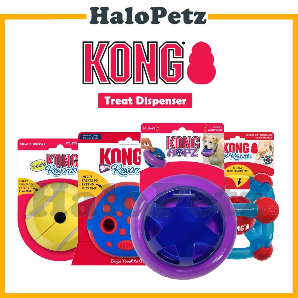 Kong Interactive Treat Dispenser Dog Toy | Rewards | Replay | Gyro | Bamboo | Wobbler | Bone (Random Color)