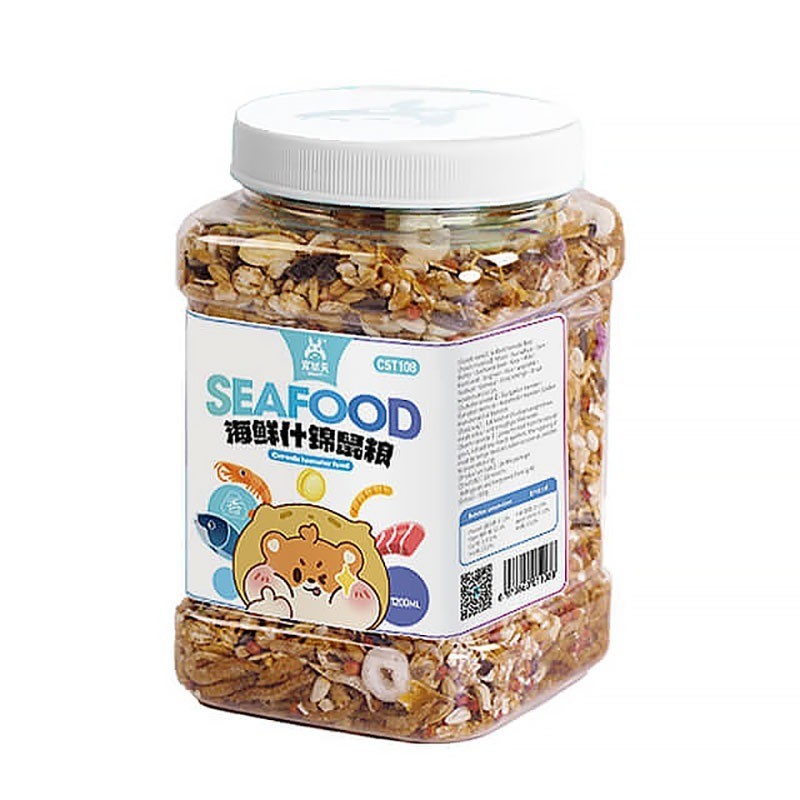 Jonsanty Hamster Food Cereal Seafood Vegetable Mix Formula 1200ml