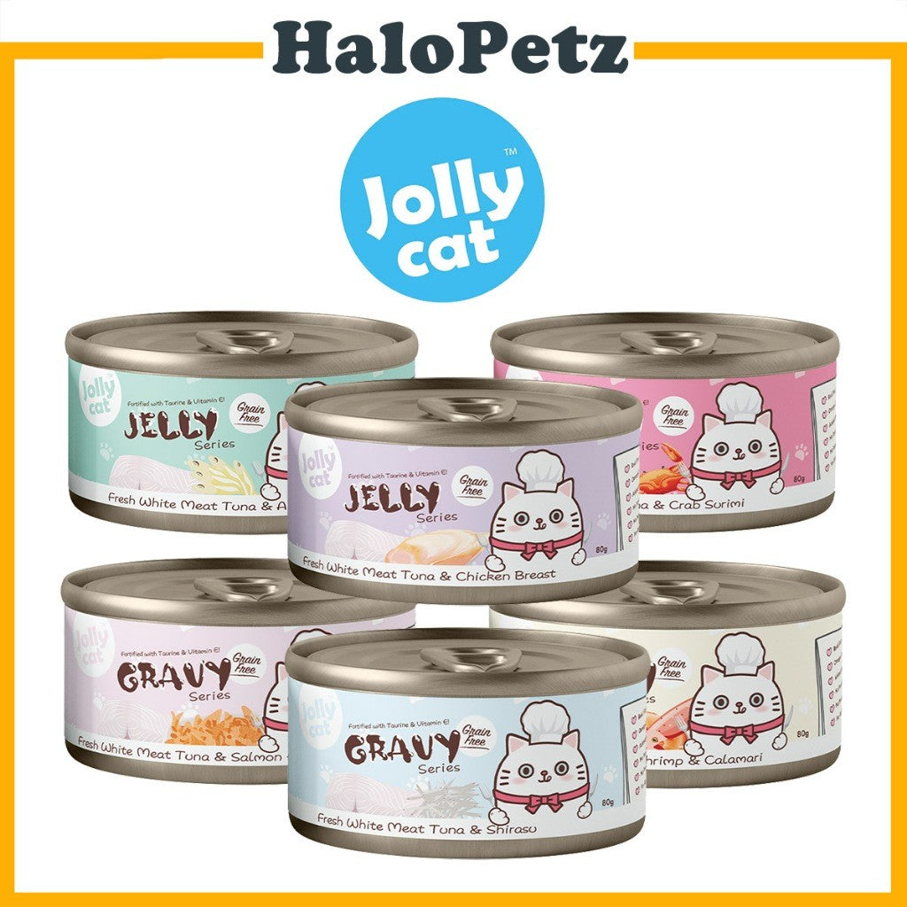 Jolly Cat Can Food Tuna in Gravy & Jelly 80g | Jollycat | Tuna, Salmon, Crab, Anchovy, Katsuobushi