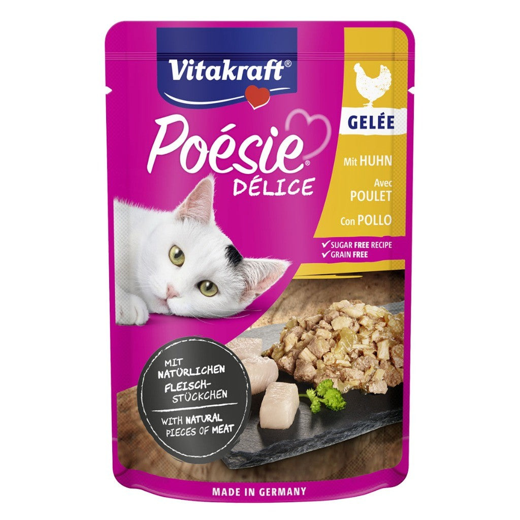 Vitakraft Poesie Delice Pouch 85g | Cat Complete Wet Food | Sauce | Jelly