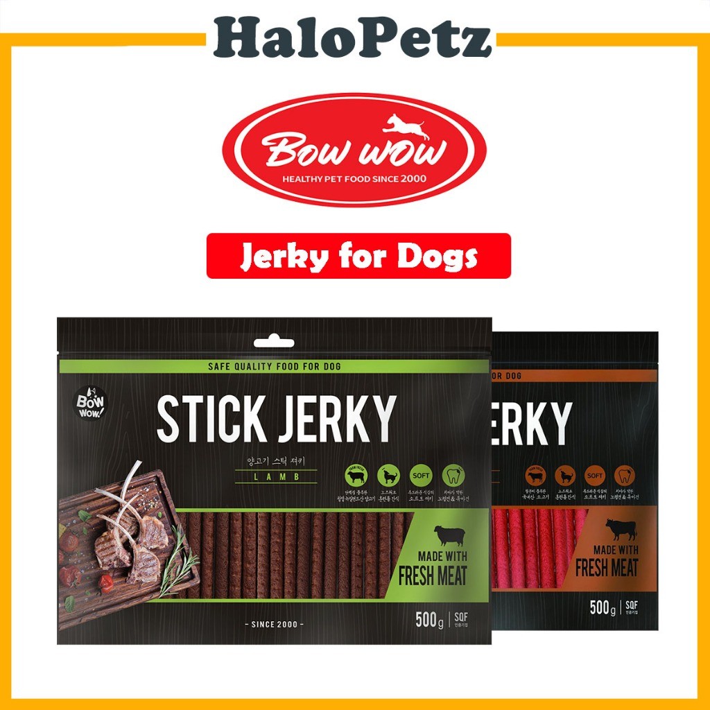 Bow Wow Stick Jerky  Dog Treats 500g | Lamb, Beef
