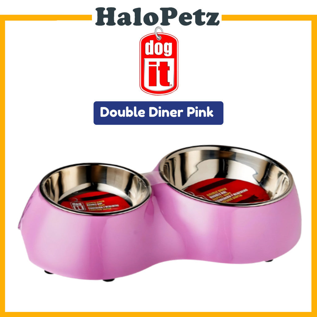 Dogit Double Diner Dish Bowl & feeders for Dog & Cat (Capacity: 350Ml & 160Ml)
