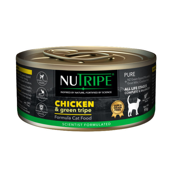 Nutripe Cat Pure with Green Tripe Can Food 95g