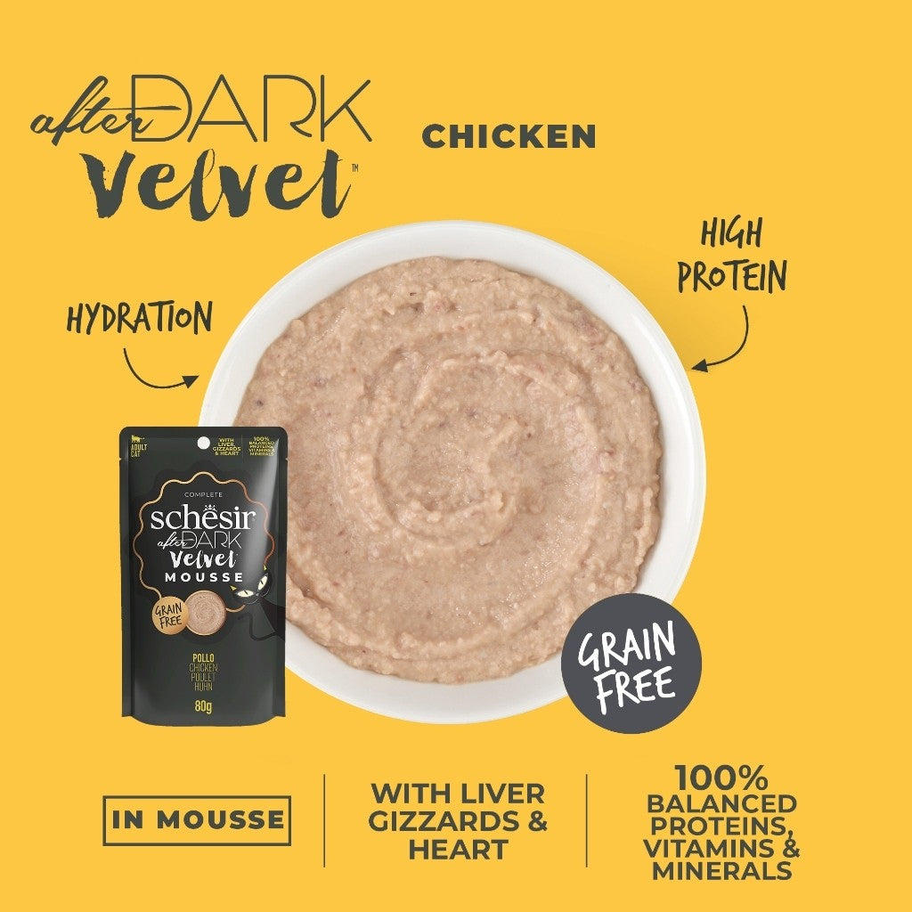 Schesir After Dark Wet Food for Adult Cats 80g - Broth, Pate, Mousse