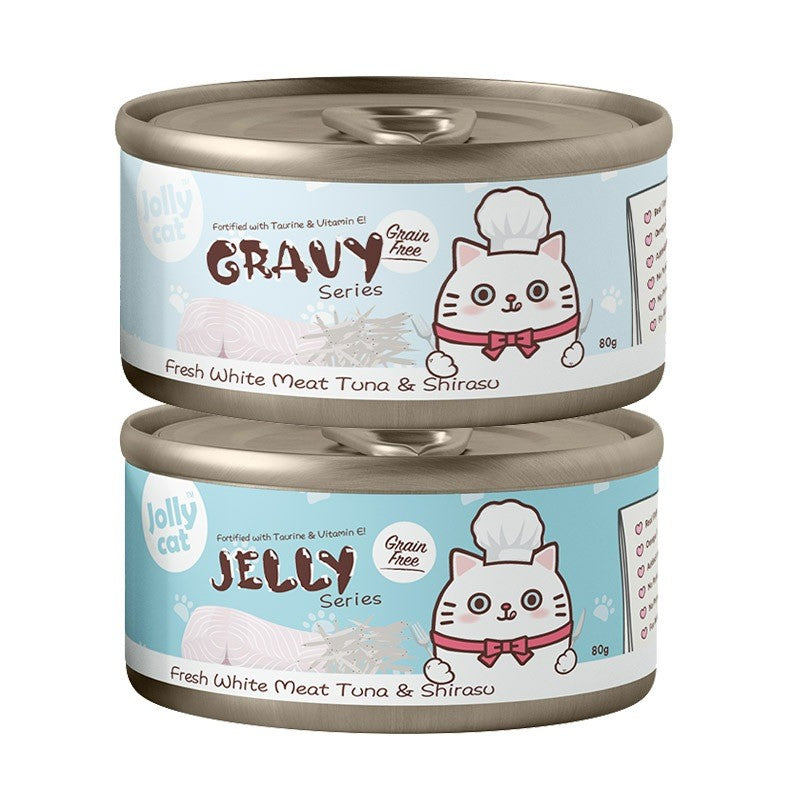 Jolly Cat Can Food Tuna in Gravy & Jelly 80g | Jollycat | Tuna, Salmon, Crab, Anchovy, Katsuobushi