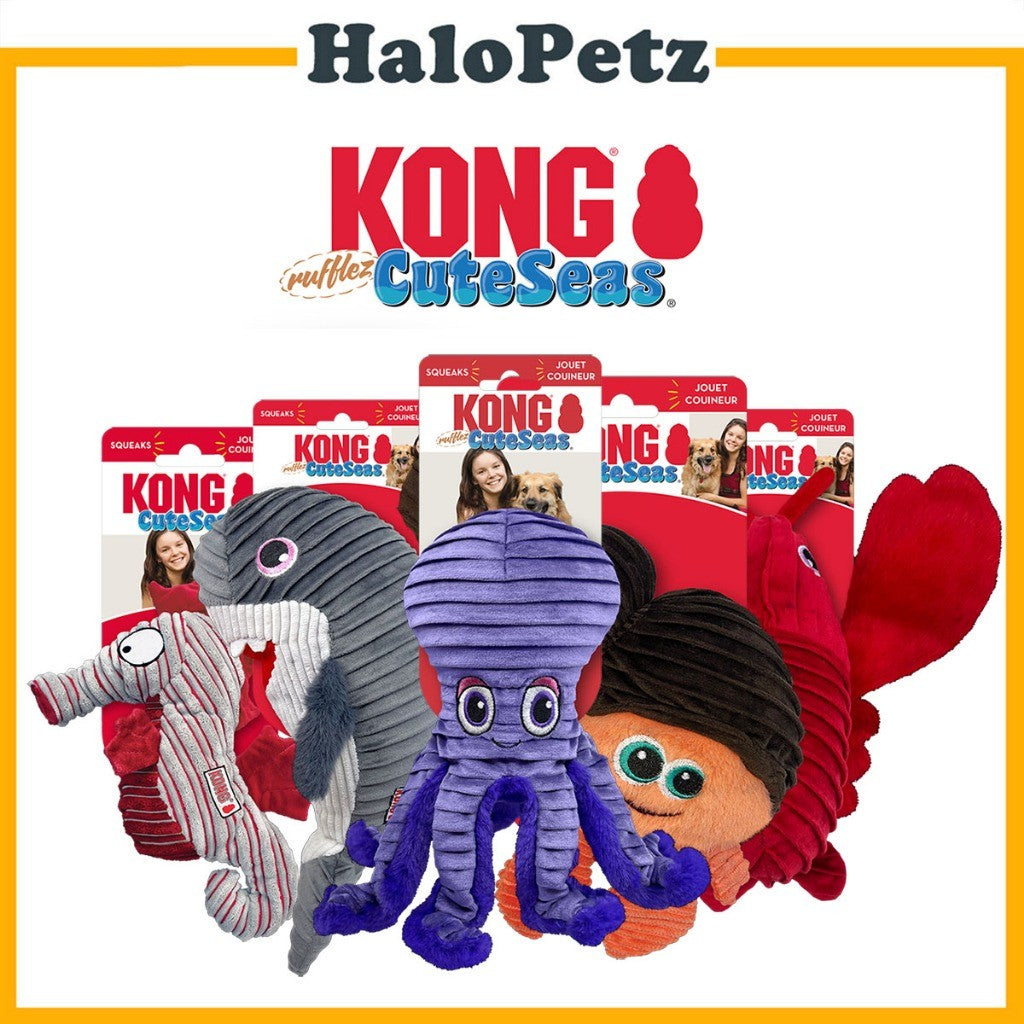 Kong Cuteseas Plush Dog Toy | Octopus | Whale | Shark | Seahorse