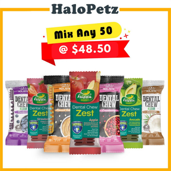 Happi Doggy & Absolute Holistic Grain-Free Dog Dental Chew Treat 25g