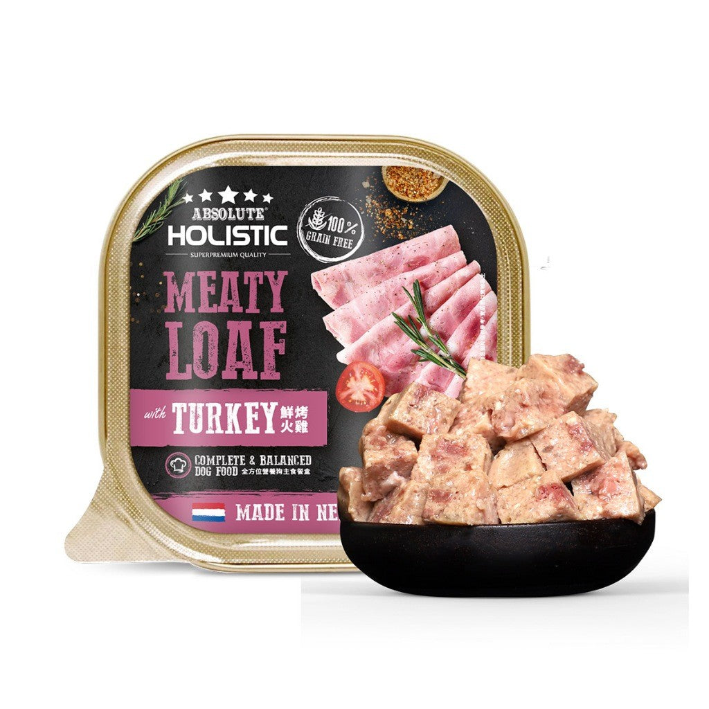 Absolute Holistic Meatloaf Dog Tray Food 100g | Salmon Lamb Duck | Wet Dog Food