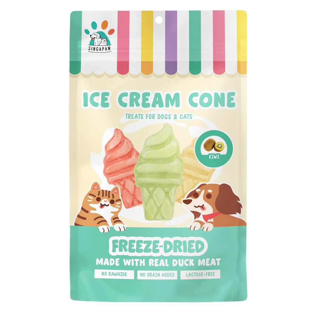 Singapaw Freeze Dried Waffles Ice Cream Treats 48g | Dog | Cats
