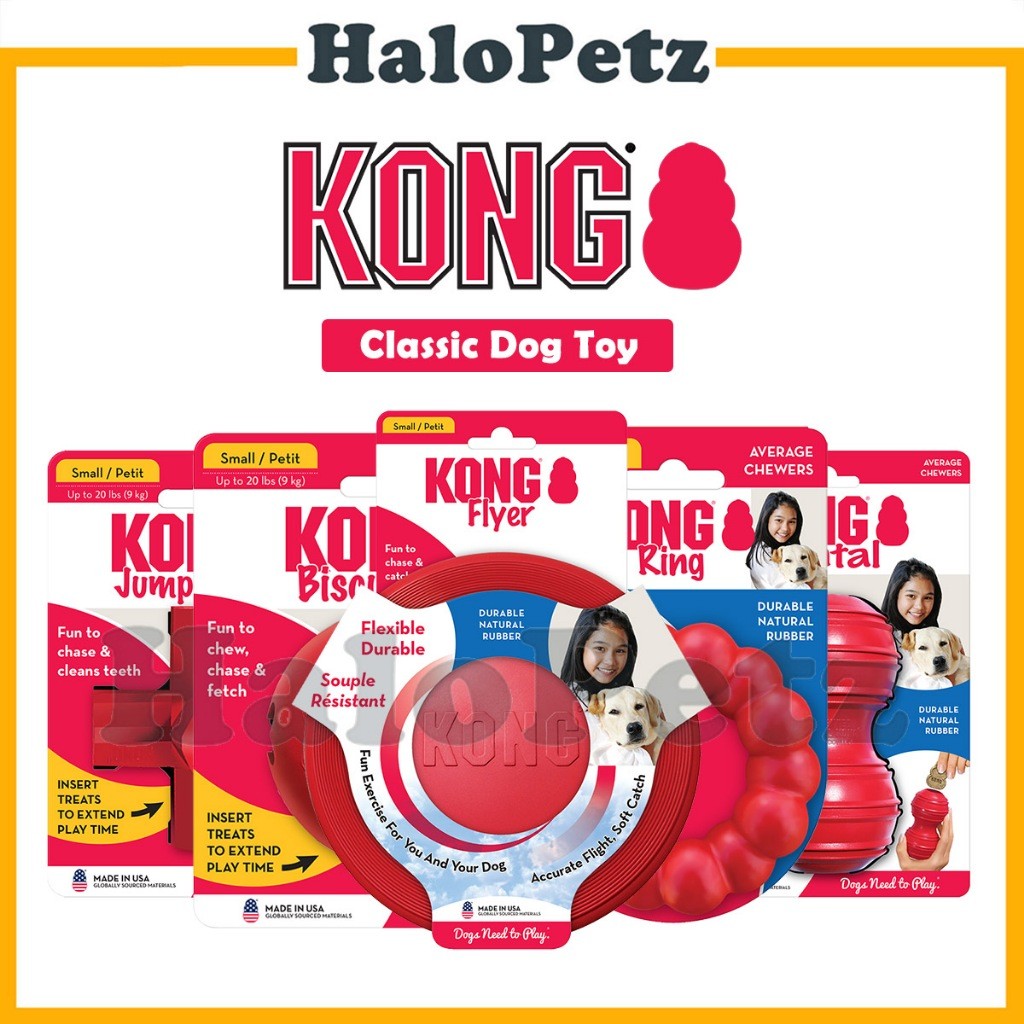 Kong Classic Dog Toys | Biscuit Ball, Ball Rope, Goodie Ribbon, Dental, Flyer, Ring & Senior