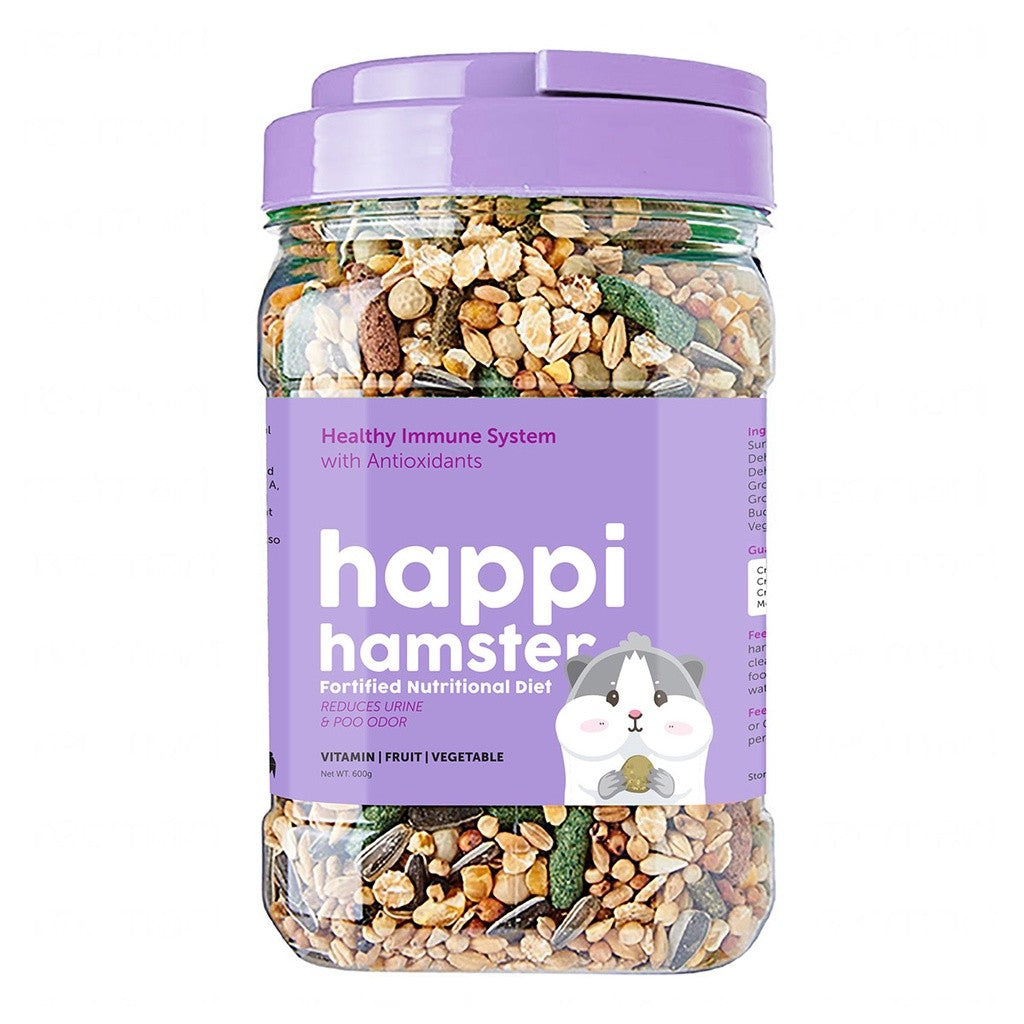 Happi Hamster Fortified Nutritional Diet for Hamsters 600g | Complete Hamster Food