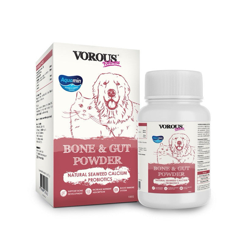 [Exp: Jun 2026] Vorous Powder Supplement for Dogs & Cats | Digestion, Hip & Joint, Calcium, Probiotics