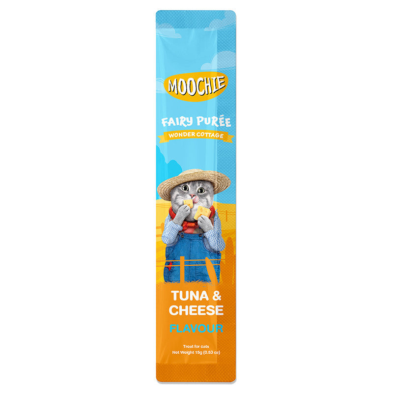 Moochie Cat Fairy Purée Cat Treats 25pcs | Tuna, Bonito, Salmon, Truffle, Goat Milk, Katsuobushi